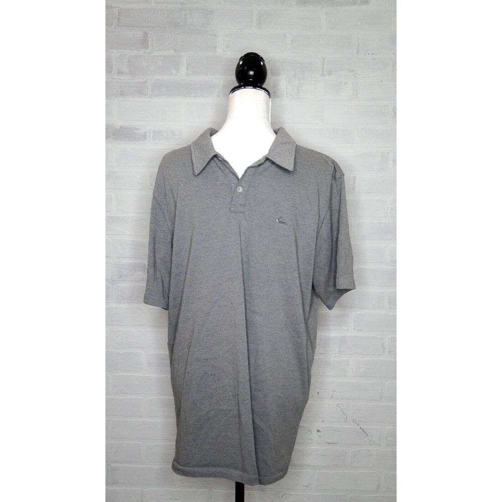 Quiksilver Gray Short Sleeve Performance Polo Shirt Men's XL‎